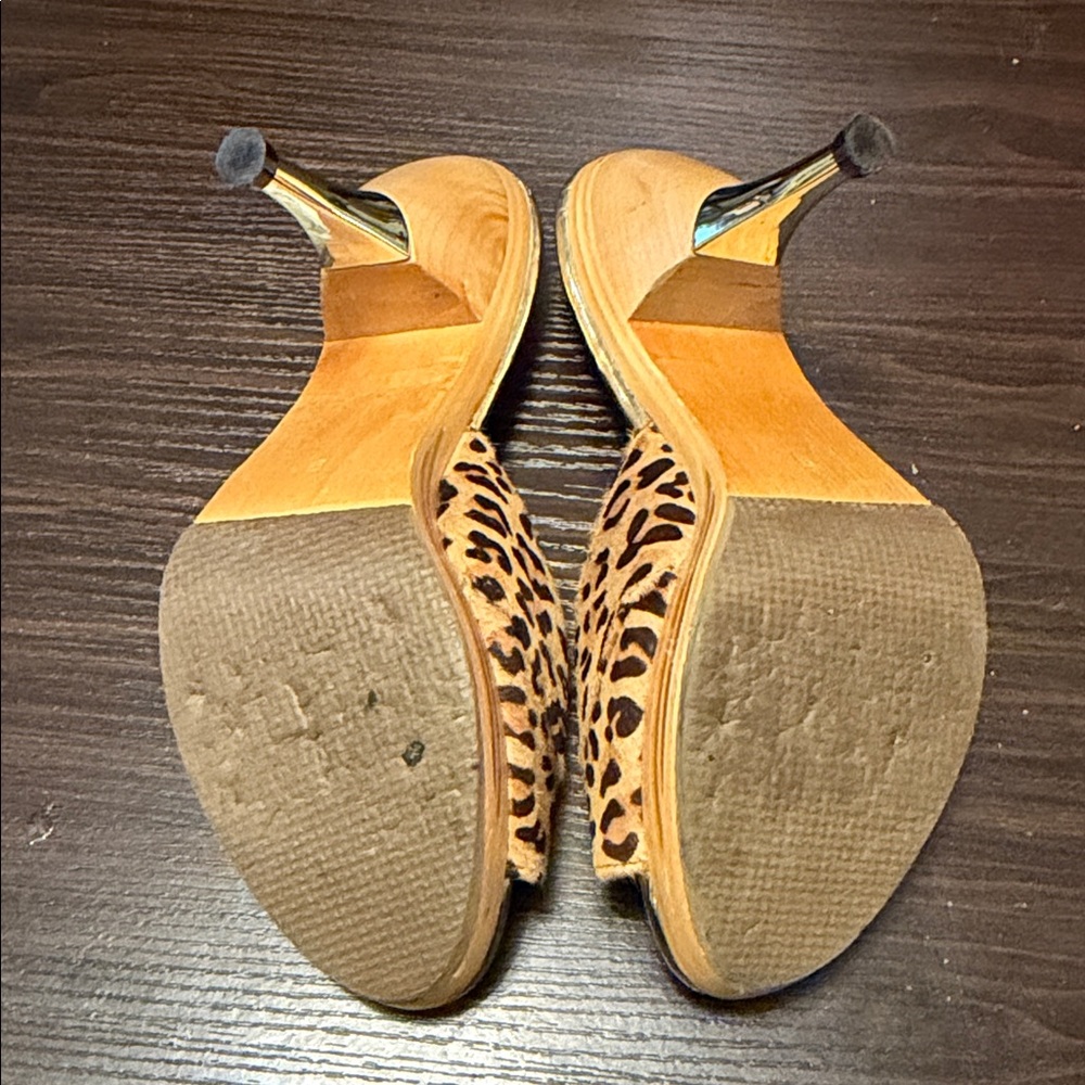 Leopard Print Women's Re-mix Polly Heels - Picture 4 of 8